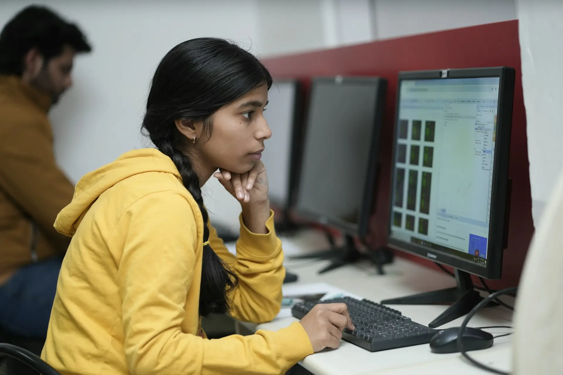 A Girl giving ACCA exam in India in 2026 in the exam centre
